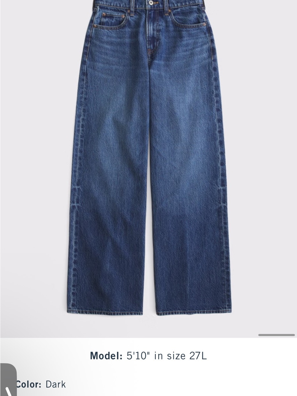 Abercrombie & Fitch Dark Blue Wide-Leg Women's Jeans - curve love - Picture 3 of 10